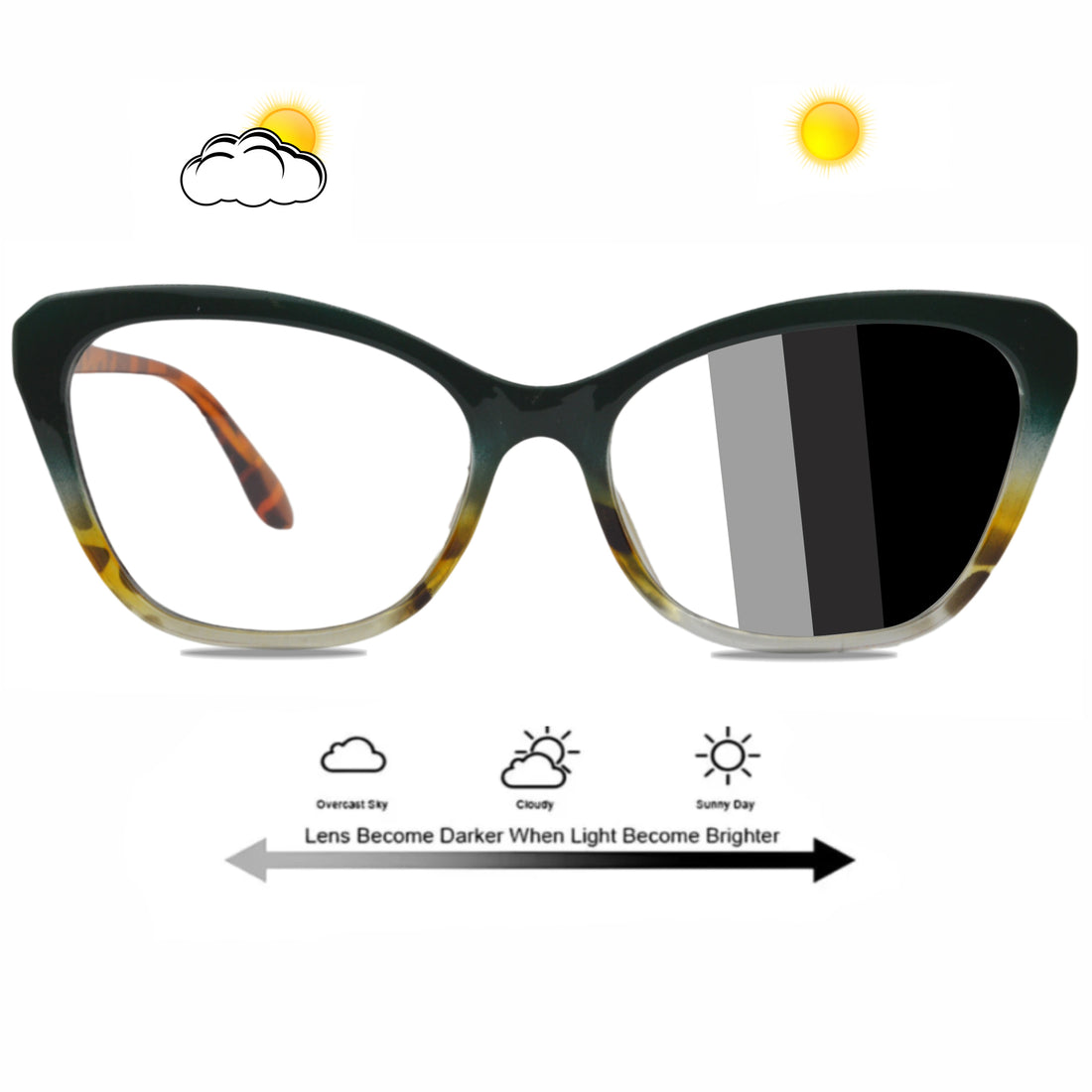 Cat Eye Glasses With Transition Lens