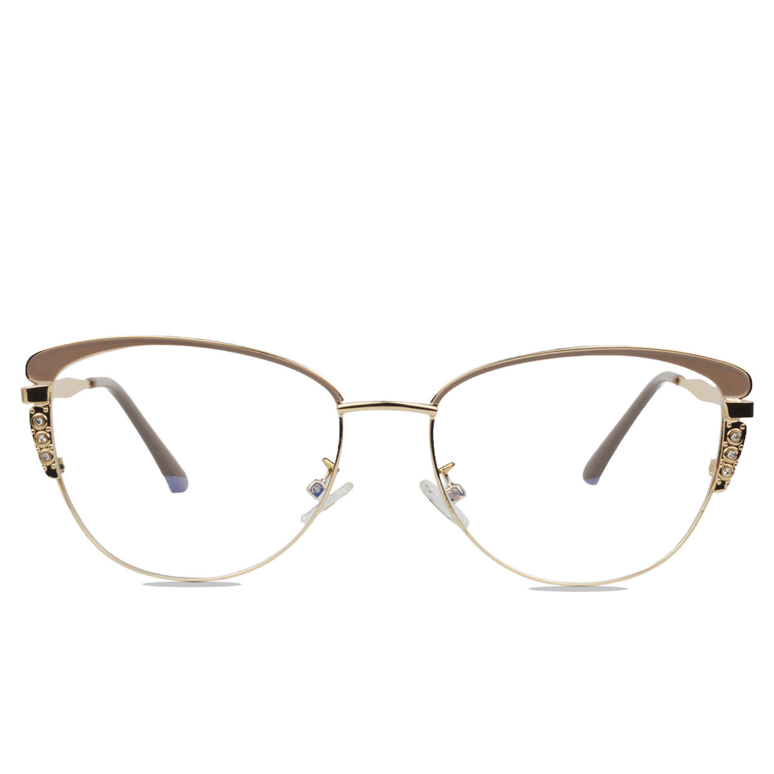 Metal Cat Eye Glasses For Women With Blue-Ray Blocking Lens