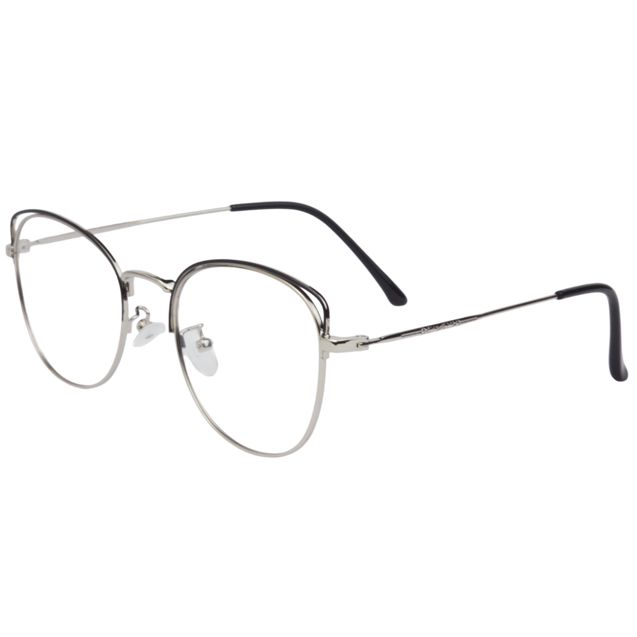 Cat Eye Style Metal Glasses With Transition Lens