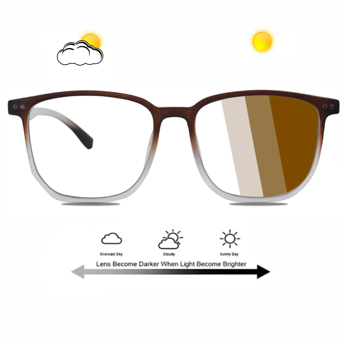 Transition Glasses With Brown Photochromic lenses