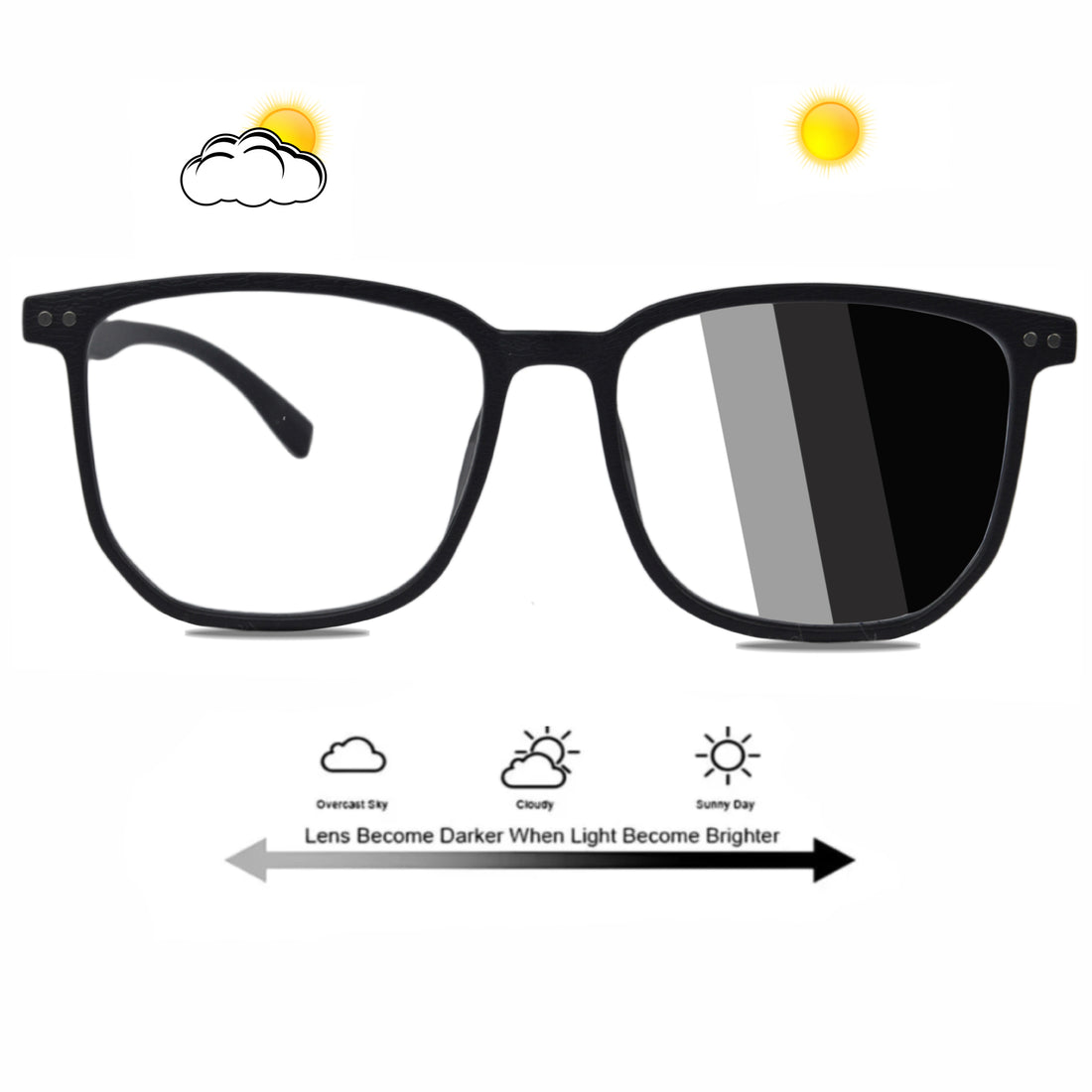 Transition Glasses With Black Photochromic lenses